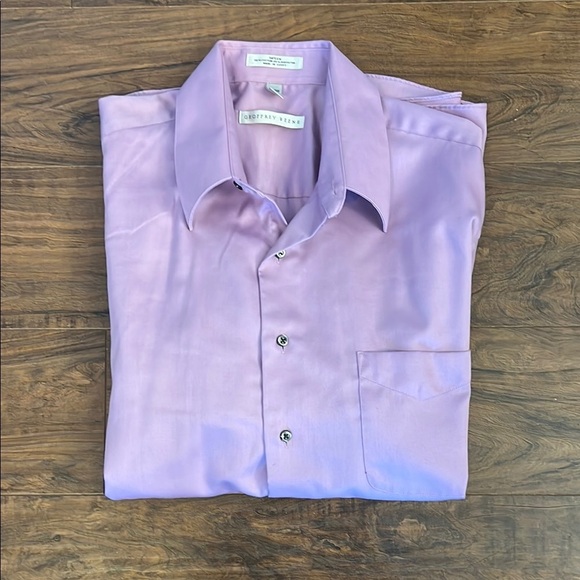 Men’s Geoffrey Beene Purple Wrinkle Free Dress Shirt Long Sleeves Sz XL 17 32/33 - Picture 7 of 7